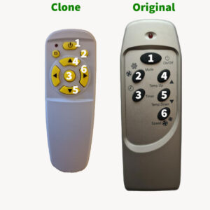 This is a replacement remote that will do all the functions of the original Portable Fan / Air Con system model Challenge AF10000E.  Important - Please view the image for a visual representation of the clone remote that we will supply (pictured next to an original). You will NOT receive an original remote, this purchase is for a clone / copy remote control 