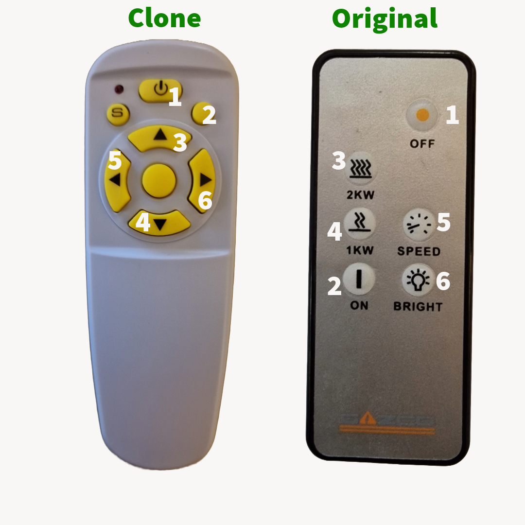 Gazco (6 Button Silver Fronted) Replacement Clone Remote Control ...