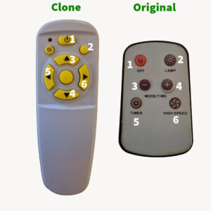 Extractor fan remote control clone